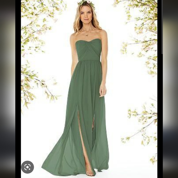 Social Bridesmaids Dress, Style 8159, Strapless, in "Moss" color, size 6 - Picture 2 of 2